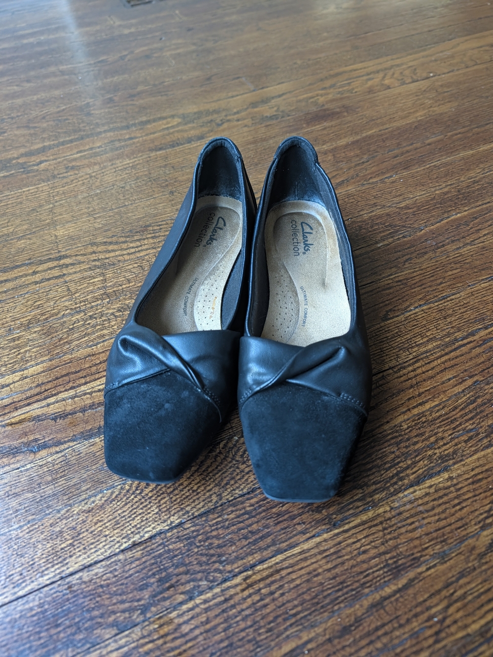 Clarks Tilmont Dalia Flats Loafers Black Slip On Dress Leather Shoes Size 7.5 M